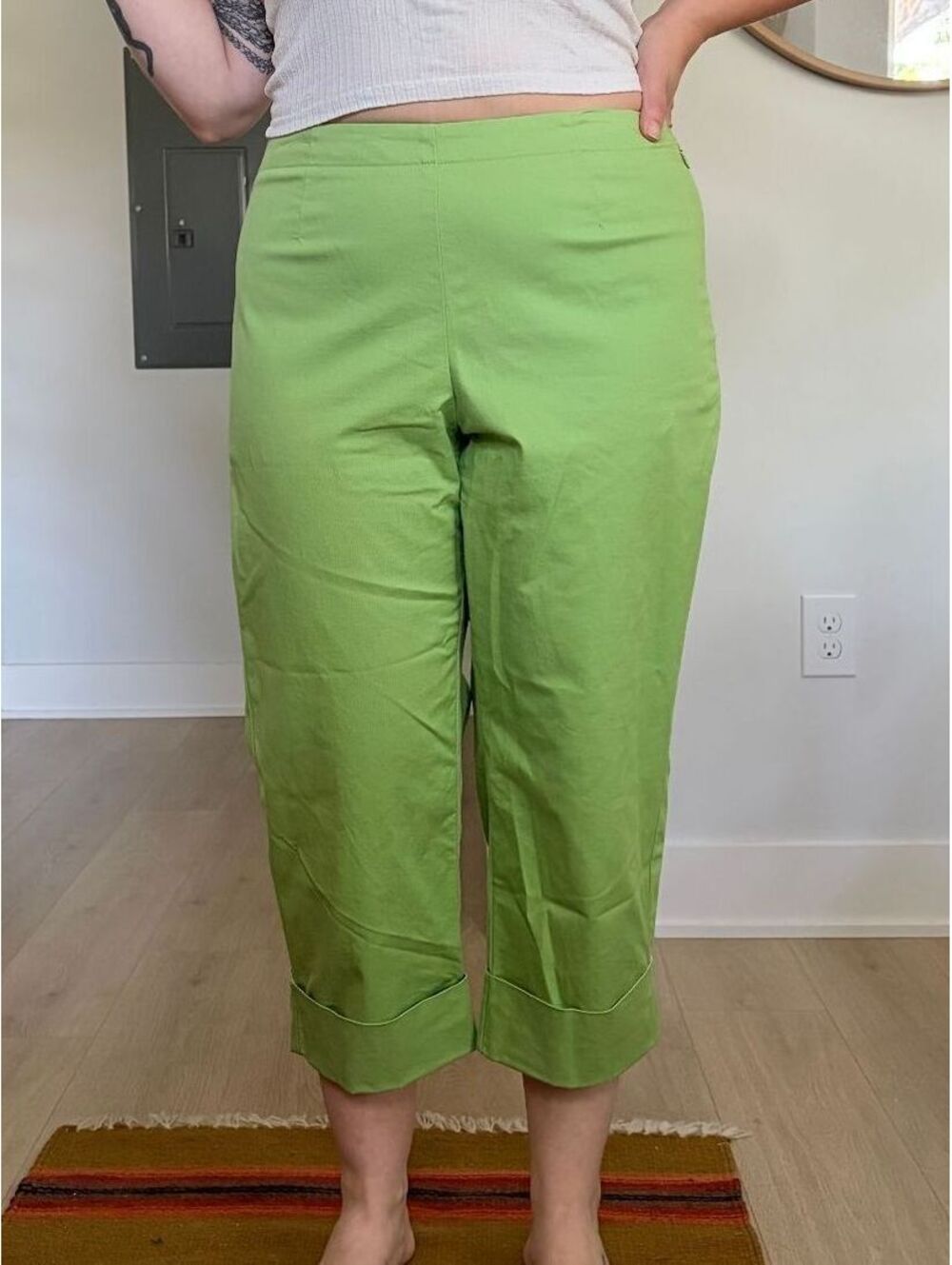 Lime Green Pants Capri Liz Claiborne Size 14